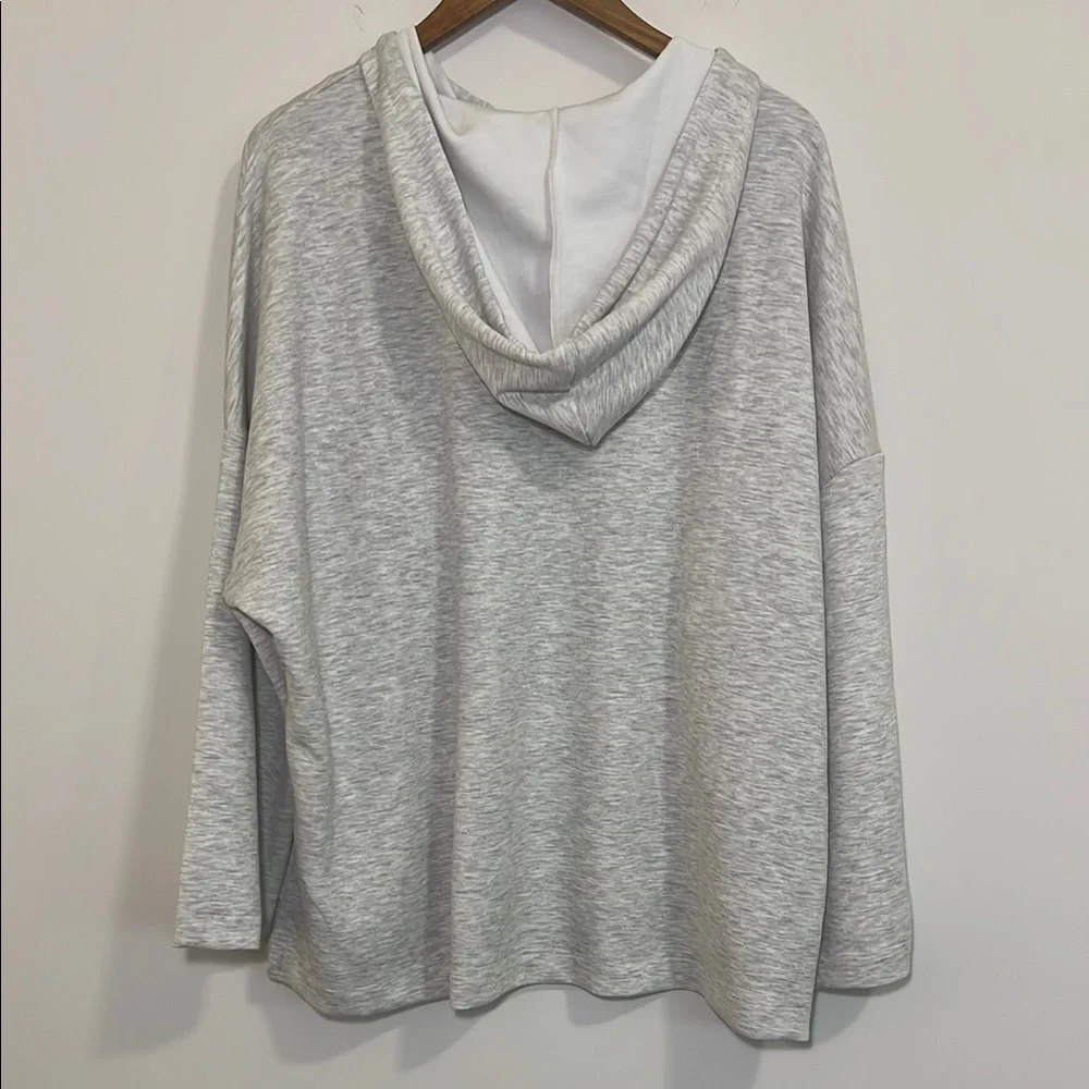 NWT Cable & Gauge Super Soft Gray Hoodie Shirt, Womens Plus 3X - Picture 6 of 8
